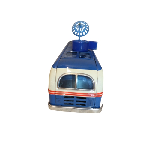 28 - Masudaya Tin Sonicon Bus Battery Operated Remote Controlled with Whistle in Original Box