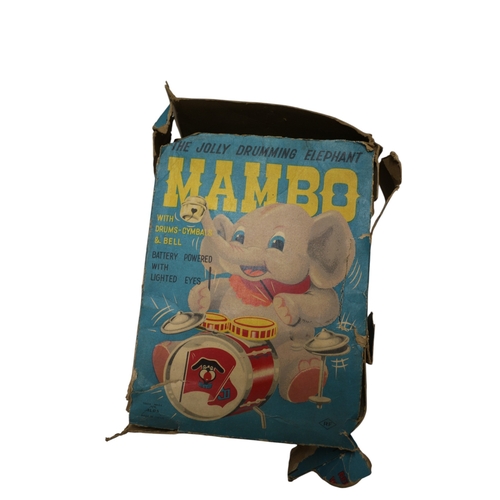 29 - Alps 'Mambo' 1960's Elephant Battery Operated Toy in Original Box 23cm Tall
