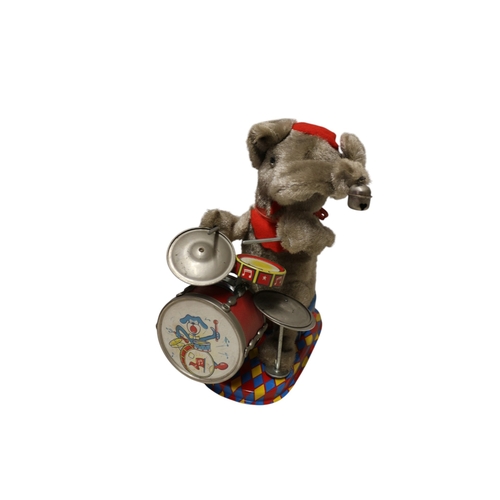 29 - Alps 'Mambo' 1960's Elephant Battery Operated Toy in Original Box 23cm Tall
