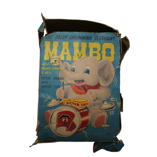 29 - Alps 'Mambo' 1960's Elephant Battery Operated Toy in Original Box 23cm Tall