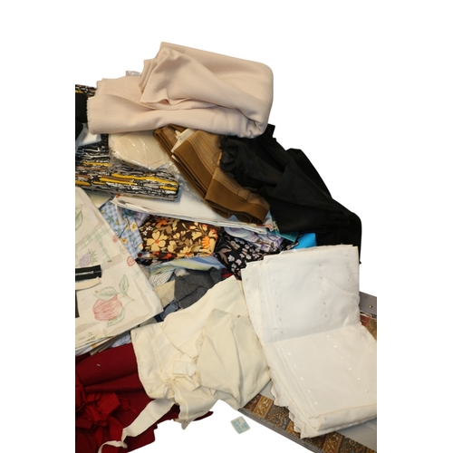 38 - Large Collection of Vintage Fabric, Various Sizes inc Oil Cloth, Cotton, Polyester. 4 x Bags, Approx... 
