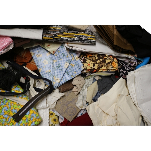 38 - Large Collection of Vintage Fabric, Various Sizes inc Oil Cloth, Cotton, Polyester. 4 x Bags, Approx... 