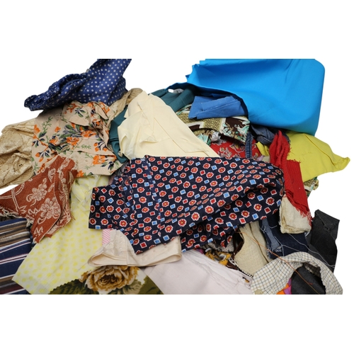 38 - Large Collection of Vintage Fabric, Various Sizes inc Oil Cloth, Cotton, Polyester. 4 x Bags, Approx... 