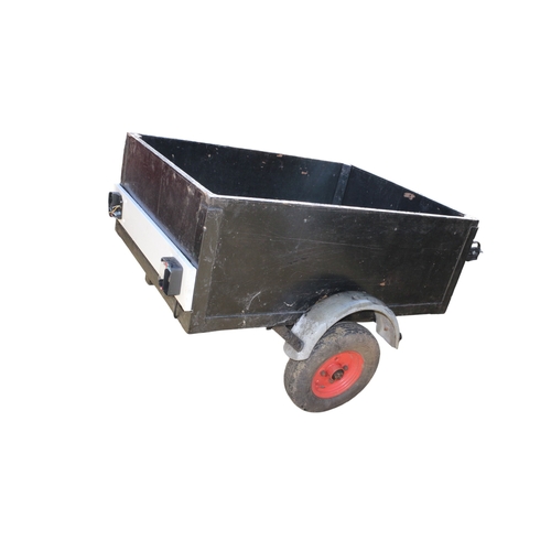 46 - Trailer 124x92cm, 44cm Deep. Spare Wheel. Lightboard needs Attention
