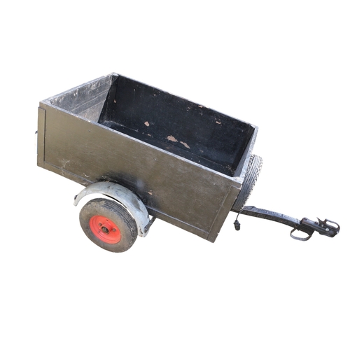 46 - Trailer 124x92cm, 44cm Deep. Spare Wheel. Lightboard needs Attention