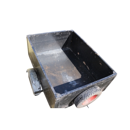 46 - Trailer 124x92cm, 44cm Deep. Spare Wheel. Lightboard needs Attention