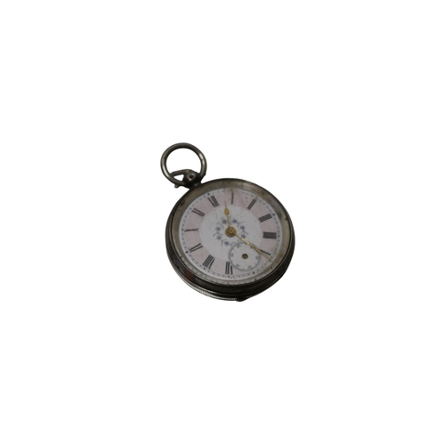 48 - White Metal Fob Watch