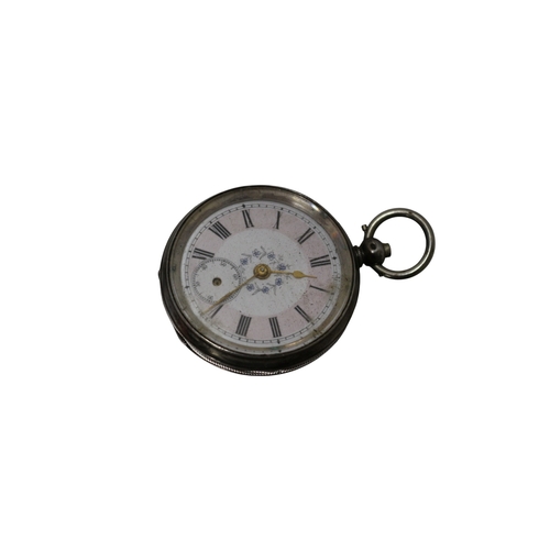 48 - White Metal Fob Watch