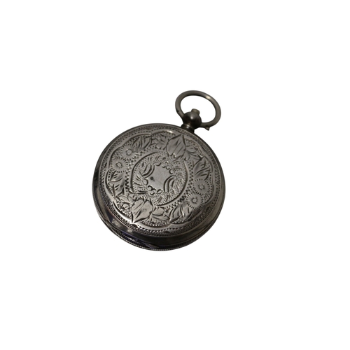 48 - White Metal Fob Watch