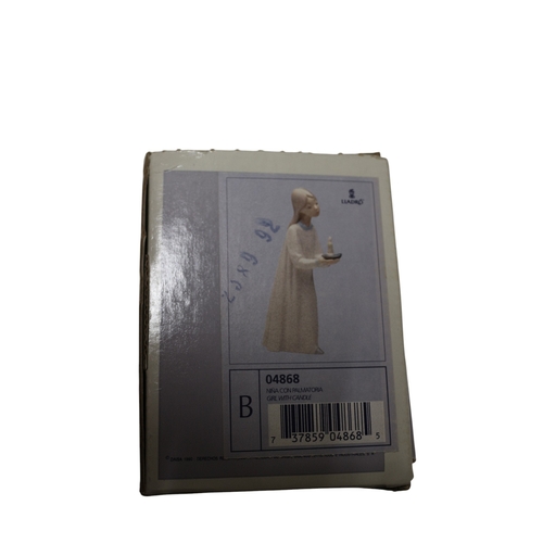 54 - 2 x Lladro - Boys in Nightshirts and Girl with Candle, Boxed