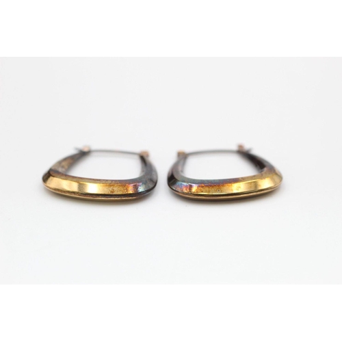 125 - 2 x 9ct gold hoop earrings 2.8 grams gross