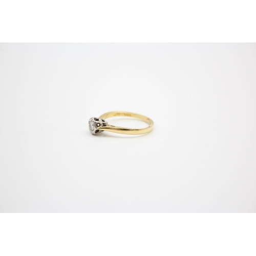 126 - 18ct gold vintage diamond solitaire ring by HARRIET SAMUEL 1970 BIRMINGHAM - as seen 2.5 grams gross