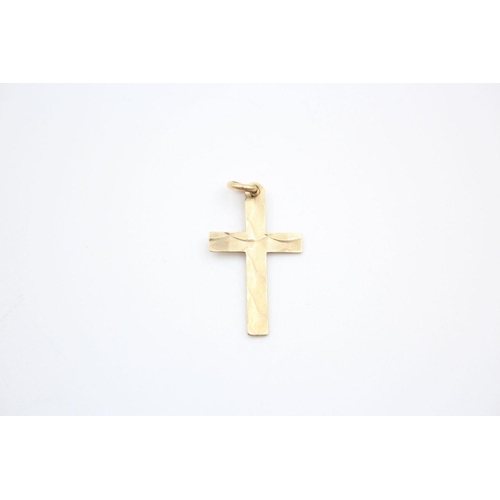 186 - 2 x 9ct gold cross pendants 2.2 grams gross