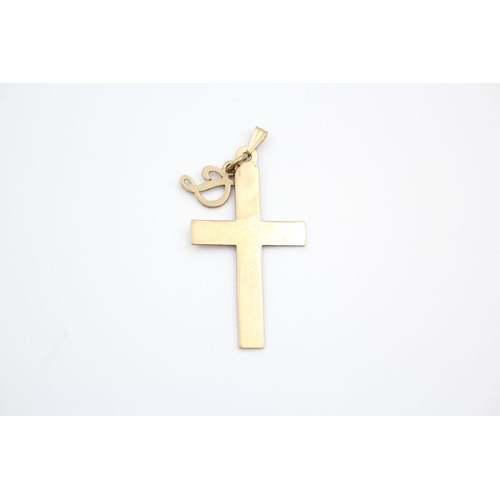 186 - 2 x 9ct gold cross pendants 2.2 grams gross