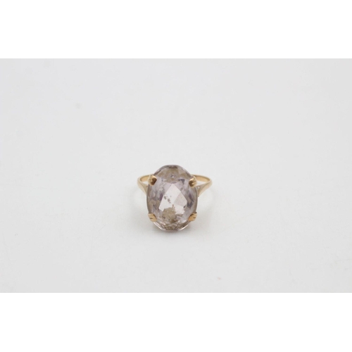 21 - 9ct gold vintage quartz rock crystal cocktail ring 5.1 grams gross