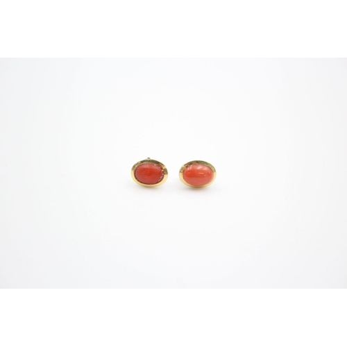 223 - 3 x 9ct gold gemstone stud earrings 2.9 grams gross