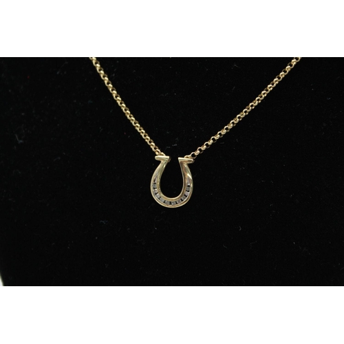 230 - 9ct Gold omega pendant necklace with diamond detail 3.1 grams gross