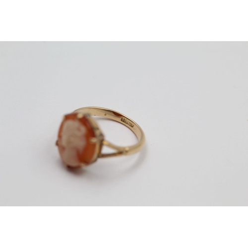 236 - 9ct Gold shell cameo ring 2.2 grams gross