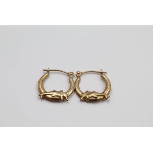 247 - 3 x 9ct gold hoop earrings 2.4 grams gross