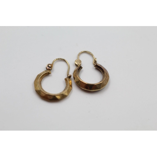 247 - 3 x 9ct gold hoop earrings 2.4 grams gross