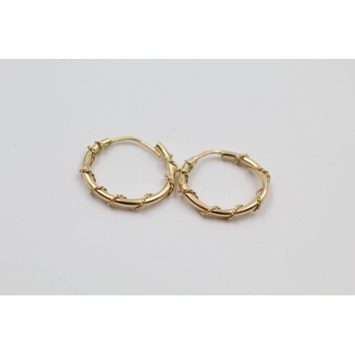 247 - 3 x 9ct gold hoop earrings 2.4 grams gross