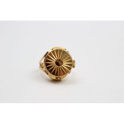 261 - 18ct Gold concealed watch ring 7.1 grams gross