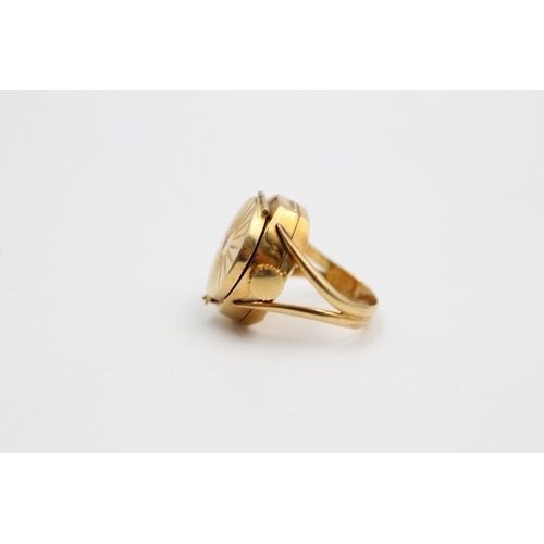 261 - 18ct Gold concealed watch ring 7.1 grams gross