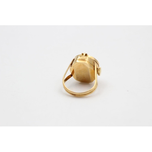 261 - 18ct Gold concealed watch ring 7.1 grams gross