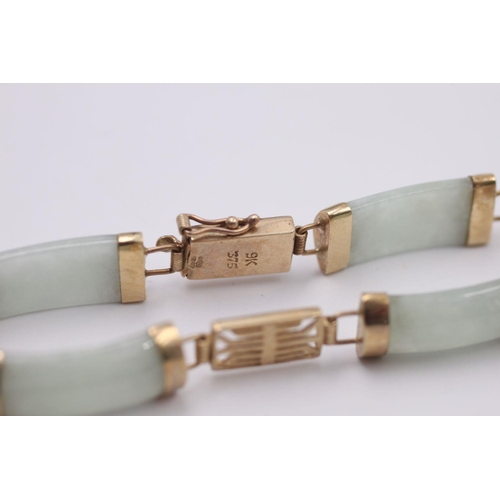 268 - 9ct gold jade bracelet 8.1 grams gross