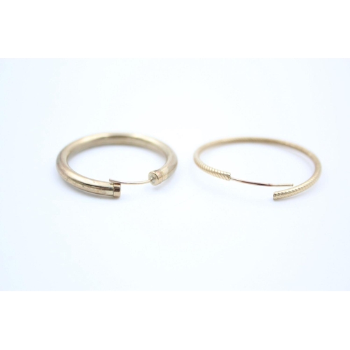 28 - 2 x 9ct gold hoop earrings 3.5 grams gross