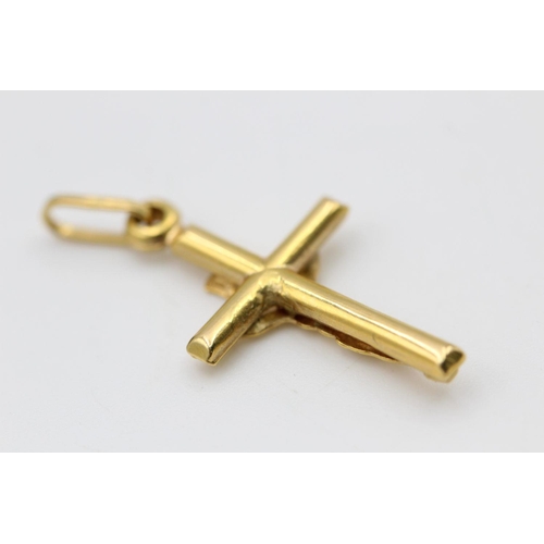 287 - 2 x 9ct gold crucifix pendants 3.7 grams gross