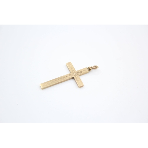 288 - 3 x 9ct gold cross pendants 3.7 grams gross