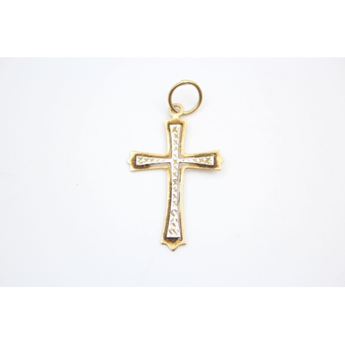 288 - 3 x 9ct gold cross pendants 3.7 grams gross