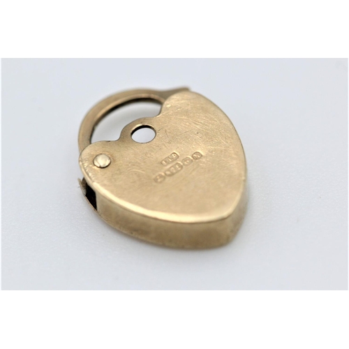 298 - 2 x vintage 9ct Gold heart padlock clasps 1.7 grams gross