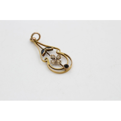 342 - 9ct gold edwardian pendant 1.1 grams gross