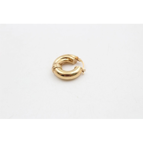 363 - 9ct gold fancy hoop earrings 3.5 grams gross