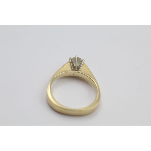 387 - 14ct gold modernist set gemstone solitaire ring 4.1 grams gross