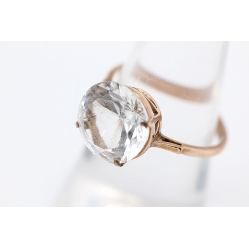 77 - 9ct Rose gold vintage white topaz dress ring 3.1 grams gross