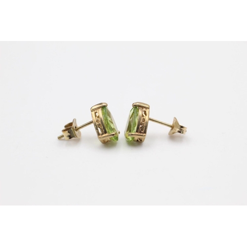 90 - 3 x 9ct gold gemstone stud earrings 3 grams gross