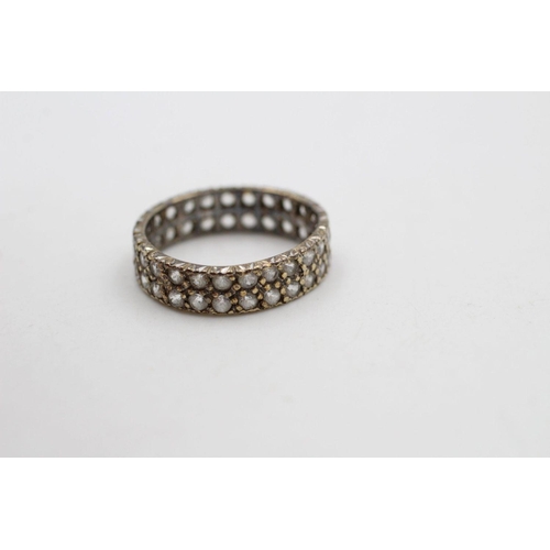 96 - 9ct gold antique stone set eternity ring 3.3 grams gross