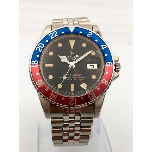 ROLEX GMT PEPSI BEZEL LONG E WRISTWATCH REF 1675 a very nice