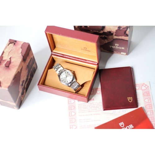 1 - VINTAGE TUDOR OYSTER PRINCE DAY-DATE BOX AND PAPERS 1985 REF 70170, circular sunburst silver dial wi... 