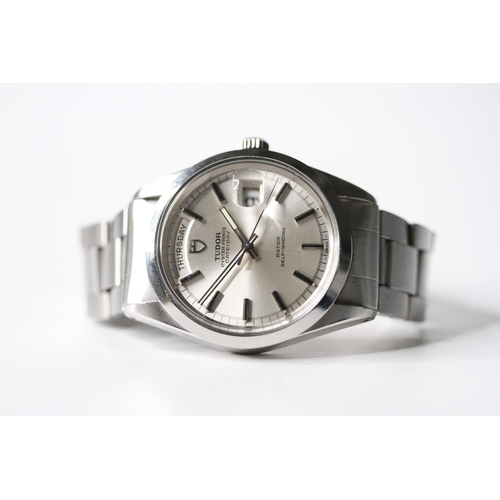 1 - VINTAGE TUDOR OYSTER PRINCE DAY-DATE BOX AND PAPERS 1985 REF 70170, circular sunburst silver dial wi... 