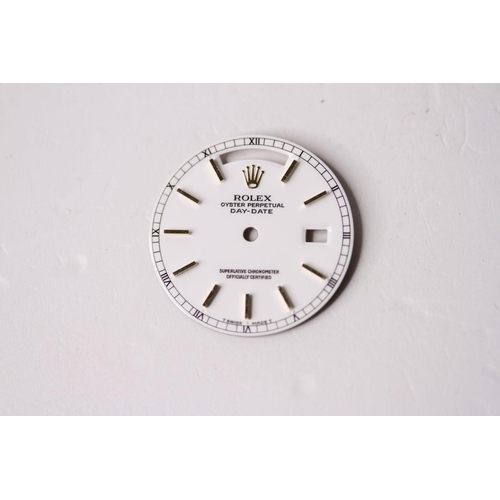 131 - ROLEX DAY DATE STELLA ENAMEL DIAL REFERENCE 18038 & 18238, white enamel dial with applied baton hour... 