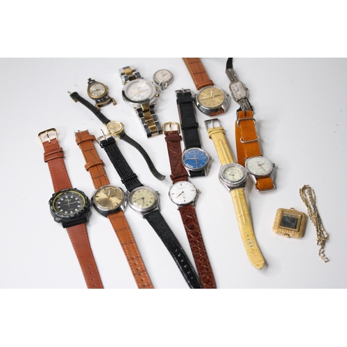 138 - *TO BE SOLD WITHOUT RESERVE* BAG OF 14 WRIST WATCHES INCLUDING ENICAR, HMT, FAVRE-LEUBA, variety of ... 