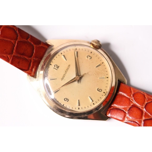 150 - JAEGER LECOULTRE WRISTWATCH, circular cream dial with hour markers and arabic numbers 3, 6, 9 and 12... 