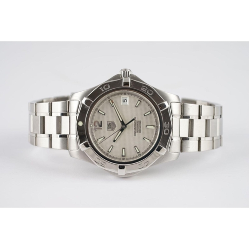 162 - GENTLEMENS TAG HEUER AQUARACER AUTOMATIC DATE WRISTWATCH, circular waffle dial with applied silver h... 