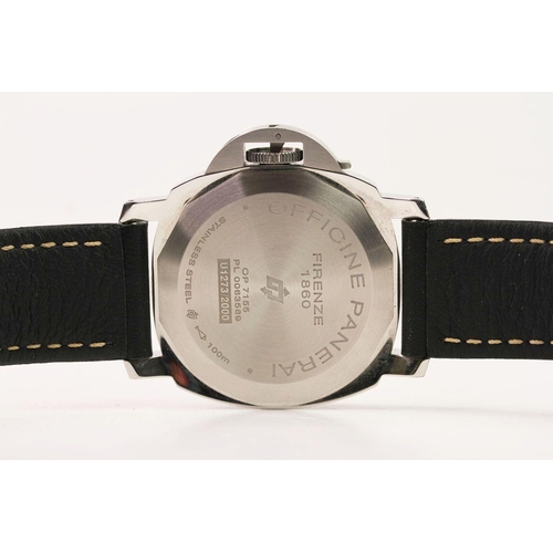 164 - GENTLEMAN'S PANERAI LUMINOR MARINA REFERENCE PAM00776 WITH BOX AND PAPERS 2020, circular black dial ... 