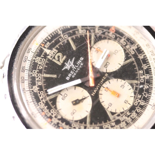 168 - VINTAGE BREITLING NAVITIMER CHRONOTIMER REFERENCE 0816 CIRCA 1967, two tone black and white dial, tr... 