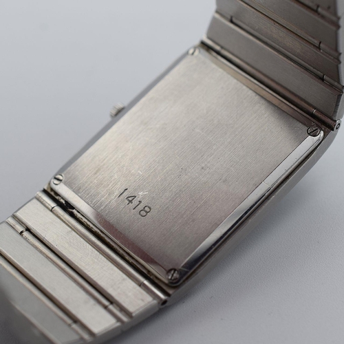 207 - GENTLEMAN'S OMEGA CONSTELLATION MANHATTAN QUARTZ, REF. 197.0001, CIRCA. 1982, rectangular silver dia... 